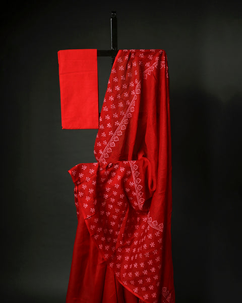 Red Printed Kota Cotton Sarees