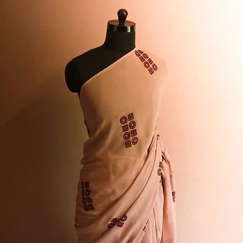 Pastel Peach shaded Georgette sarees