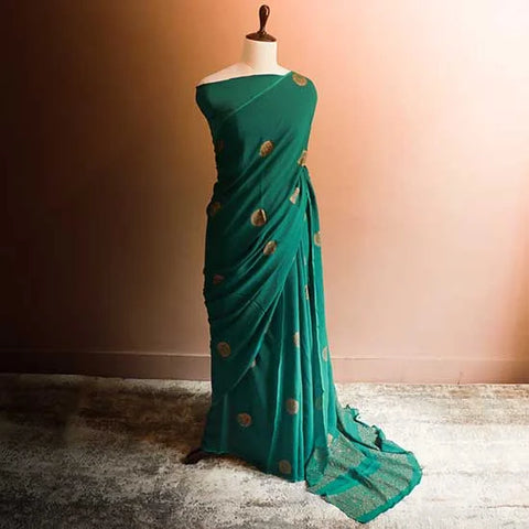 Green colour Georgette saree
