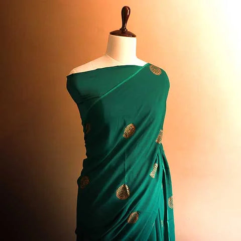 Green colour Georgette saree