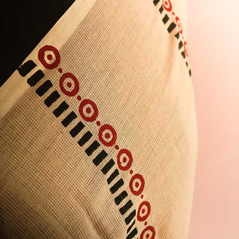 Beige Pastel Shade Designer Mul Cotton saree