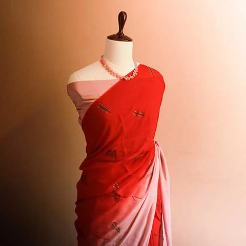 Red Georgette saree