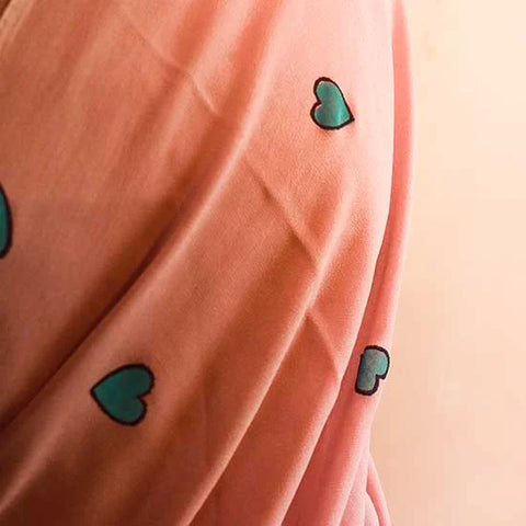 Peach colour Georgette saree