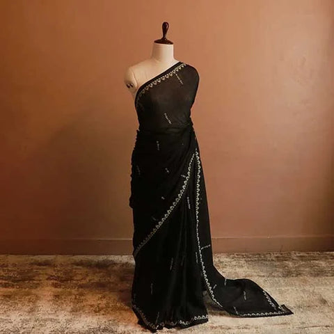 Hand block printed Designer Mul Cotton Saree