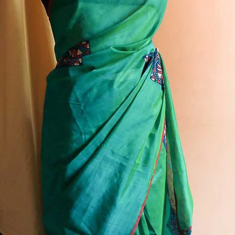 Pure Green Handloom Silk Cotton Saree