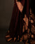 Cocoa Charm Brown Kota Cotton Zari Printed Saree, Bottom side close up