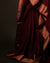 Earthen Elegance Brown Kota Cotton Zari Plain Saree, Bottom Side close up