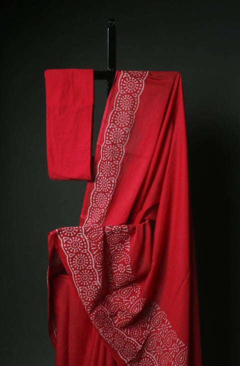 Red Mul Cotton Saree & Affordable Cotton Sarees