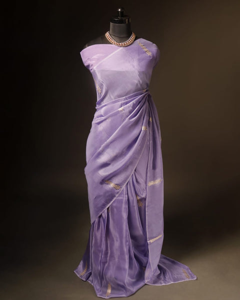 Lavender Dreams Luxurious Fancy Saree, Full size