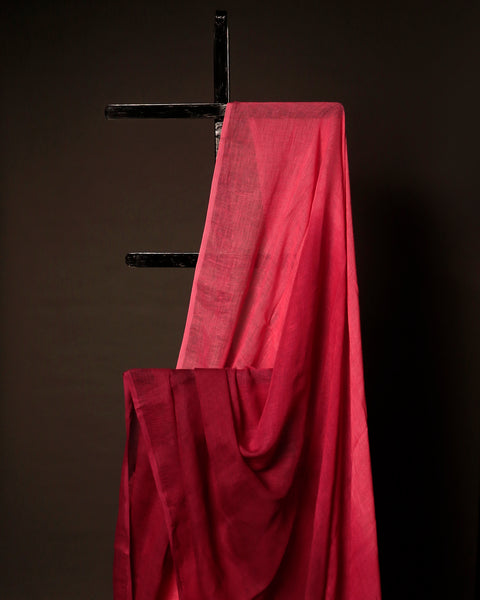 Mystic Blush Pink and Maroon Linen Shaded Saree