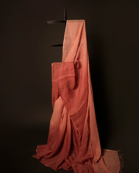 Barely Beige Linen Shaded Saree