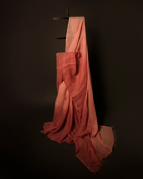 Barely Beige Linen Shaded Saree