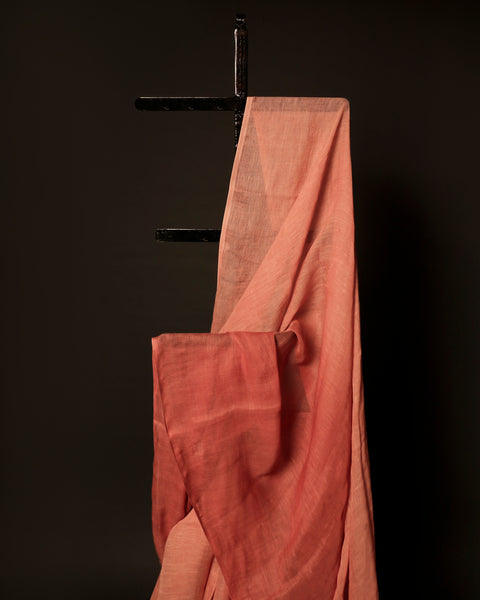 Barely Beige Linen Shaded Saree