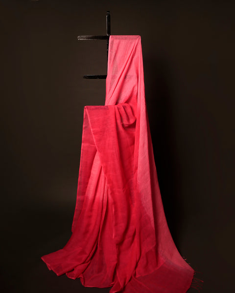 Pink Blossom Linen Shaded Saree