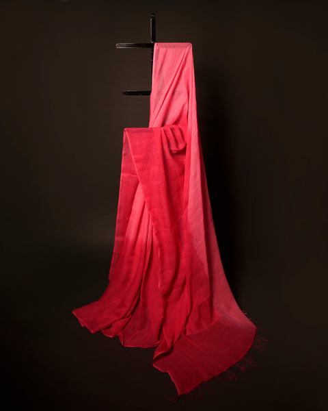Pink Blossom Linen Shaded Saree