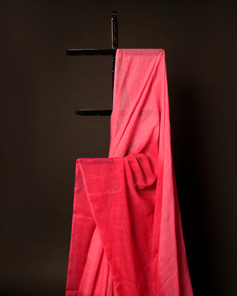Pink Blossom Linen Shaded Saree