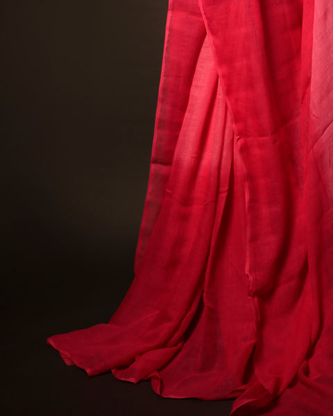 Pink Blossom Linen Shaded Saree