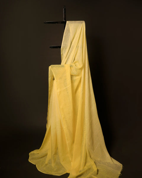 Golden Glow Yellow Linen Shaded Saree