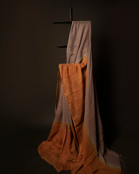 Sandalwood Serenity Light Brown and Sandal Linen Shaded Saree
