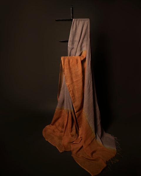 Sandalwood Serenity Light Brown and Sandal Linen Shaded Saree