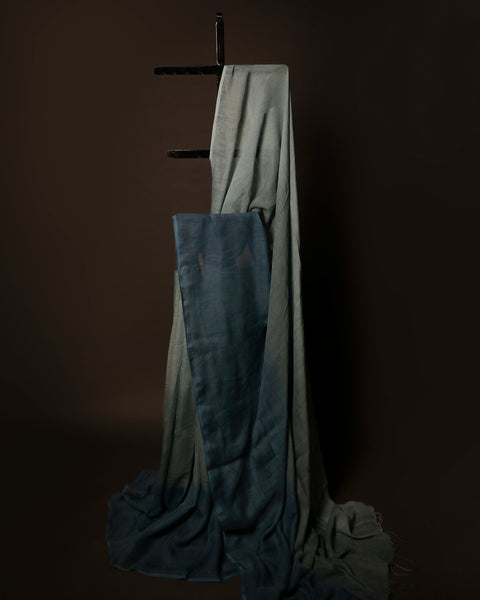 Dream Blue Linen Shaded Saree