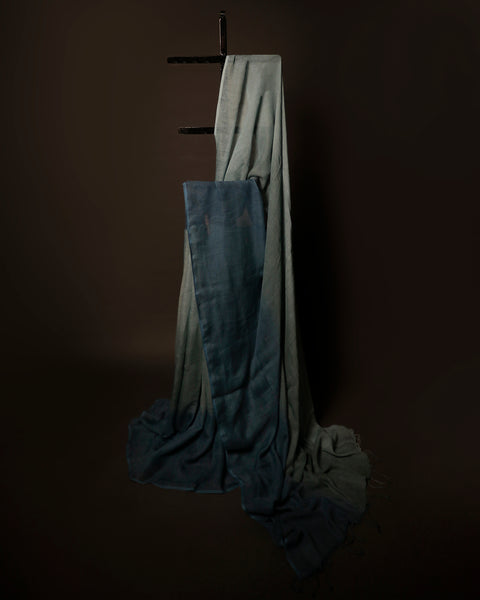 Dream Blue Linen Shaded Saree