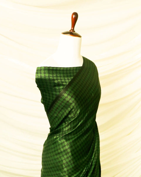 Pure Handloom Bottlegreen Green Gaji Silk Saree