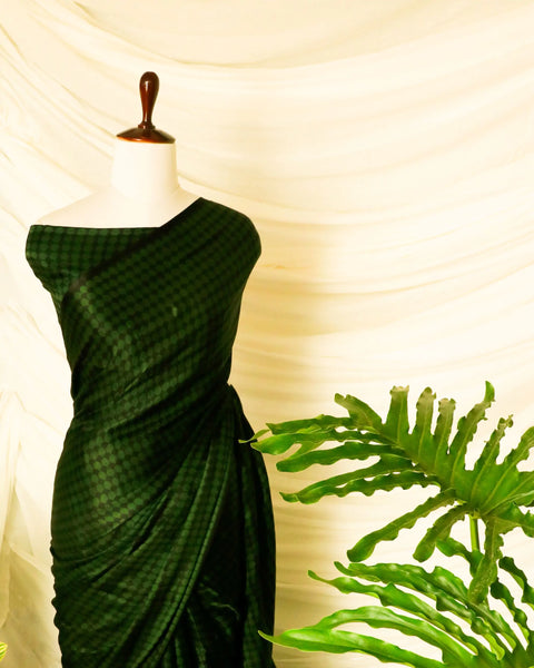 Pure Handloom Bottlegreen Green Gaji Silk Saree