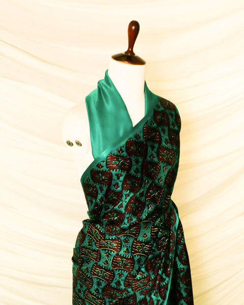 Pure Handloom Dark Green Gaji Silk Saree
