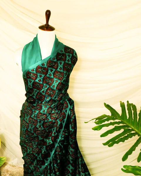 Pure Handloom Dark Green Gaji Silk Saree
