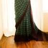 Pure Handloom Hunter Green Linen Saree