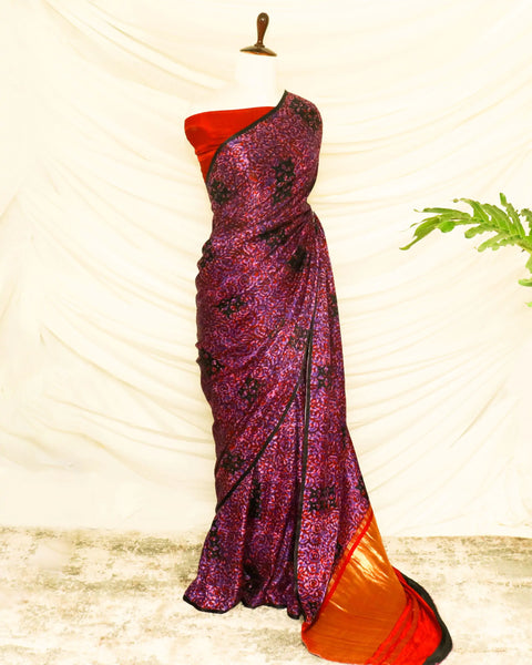 Pure Handloom Multi-Coloured Gaji Silk Saree