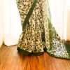 Pure Handloom Olive Green Designer linen sarees