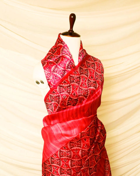 Pure Handloom Peach Organza Silk Saree