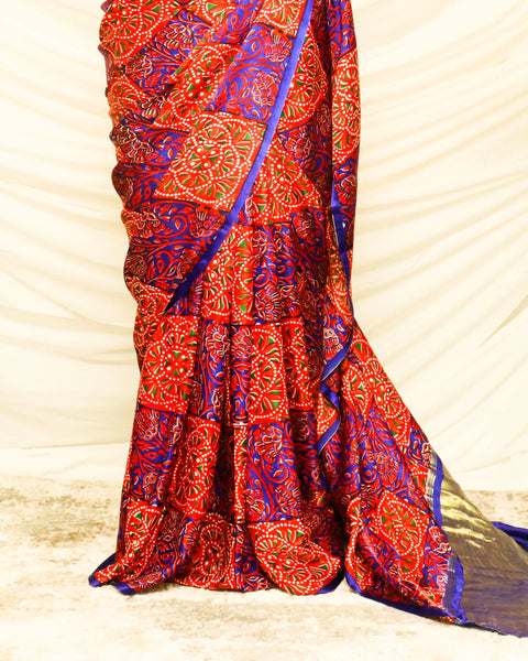 Pure Handloom Red Luxury Gaji Silk Saree