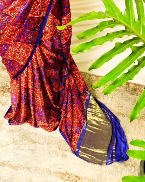 Pure Handloom Red Luxury Gaji Silk Saree