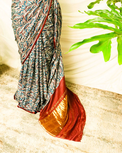 Pure Handloom Sandal Gaji Silk Saree