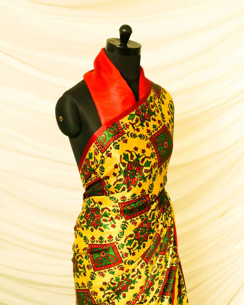 Pure Handloom Yellow Gaji Silk Saree
