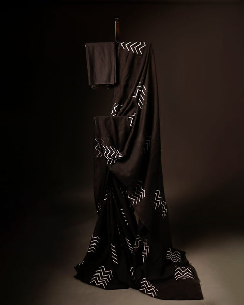  black Kota cotton sarees, full details