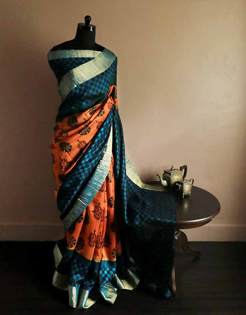 Pure Duppion Silk Saree