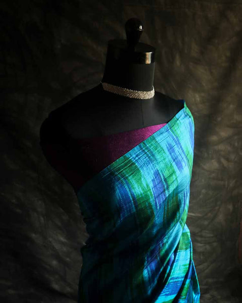 Pure Designer Raw Silk hand dyed saree