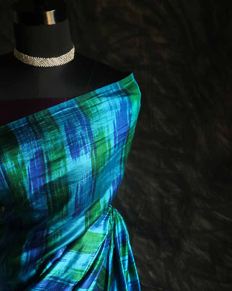 Pure Designer Raw Silk hand dyed saree