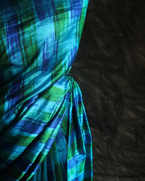 Pure Designer Raw Silk hand dyed saree