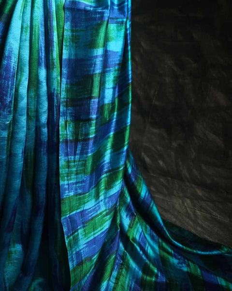 Pure Designer Raw Silk hand dyed saree