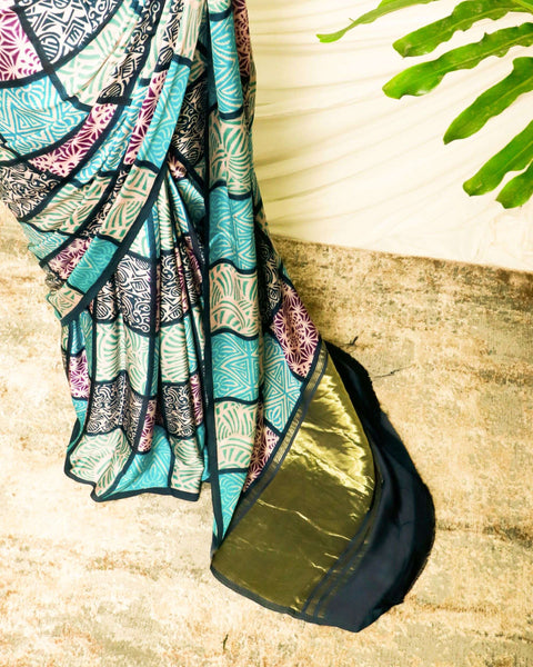 Pure Handloom Gray Modal Silk Saree