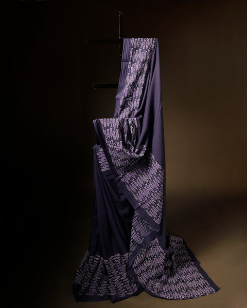 Royal Amethyst Purple Mul Cotton Saree