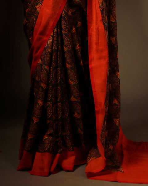 Scarlet Whispers Red Soft and Light Handloom Silk Cotton Saree