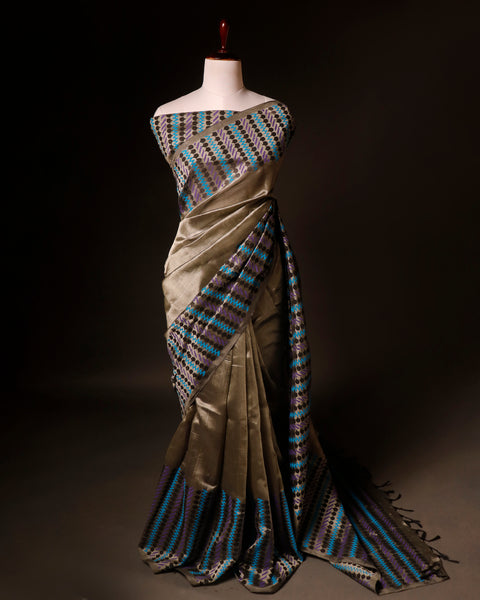 Grey Silk Cotton Saree
