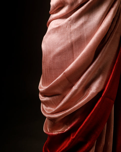 Velvet Rouge Red Pure Dupion Silk Saree