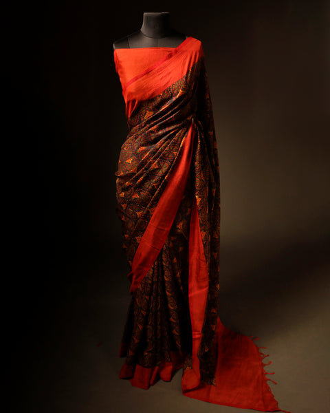 Scarlet Whispers Red Soft and Light Handloom Silk Cotton Saree